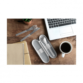 Набор столовых приборов в футляре MB Slim Nest, серый