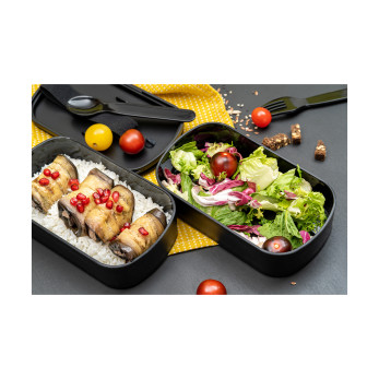 Ланч-бокс с приборами Smart Solutions Food Time, 1 л, черный