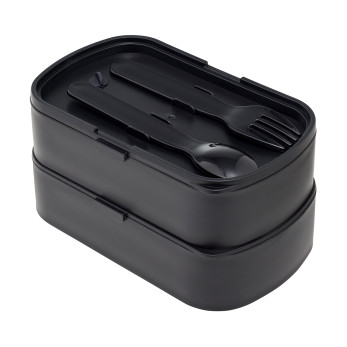 Ланч-бокс с приборами Smart Solutions Food Time, 1 л, черный
